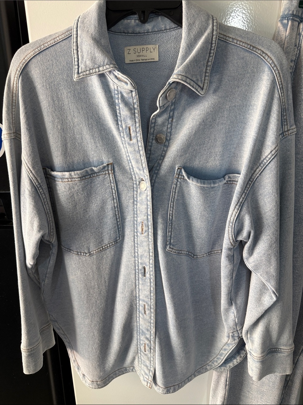 Z Supply Pale Blue Textured Knit Top & Pant set - Picture 3 of 5